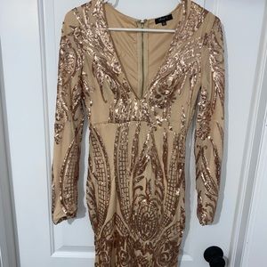 Rose Gold Long Sleeve Dress